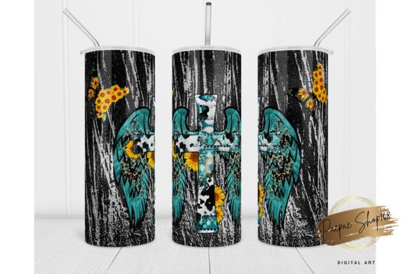 20oz Jesus Butterfly Sunflower Tumbler5 for Print Templates