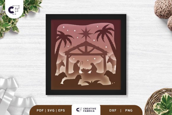 3D Shadow Box Nativity of Jesus Christ for Christmas