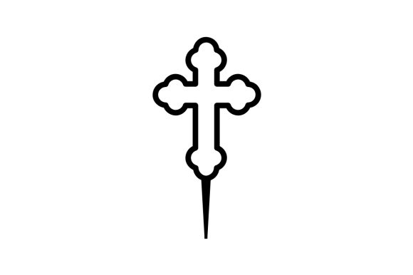 Christian Cross Silhouette Cupcake Topper & Religious