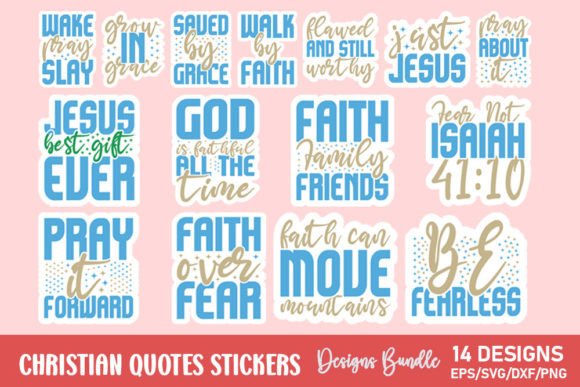 Christian Day Quotes Sign Bundle: Illustrations for Editorial Use