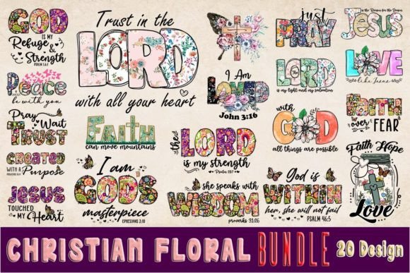 Christian Floral Sublimation Bundle