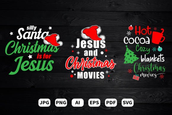 Christmas and Jesus SVG Bundle for Print Templates