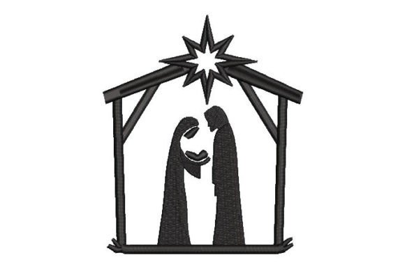 Christmas Art: Mary and Joseph Birth of Jesus with Star