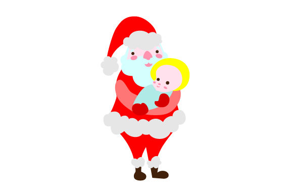 Christmas Santa Claus Holding Baby Jesus