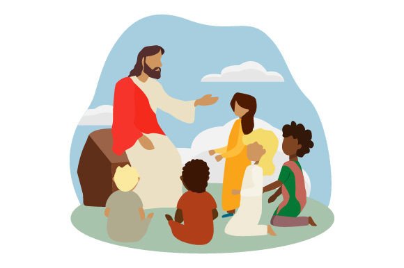 Jesus Christ Teaching Children and Religious