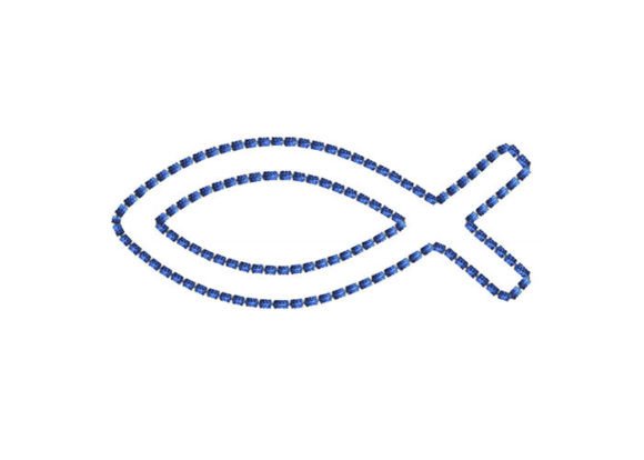 Jesus Fish Bean Stitch Oval for Baptism