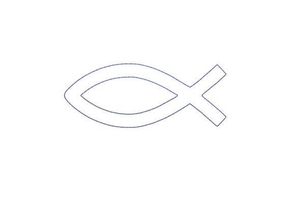 Jesus Fish Outline and Baptism
