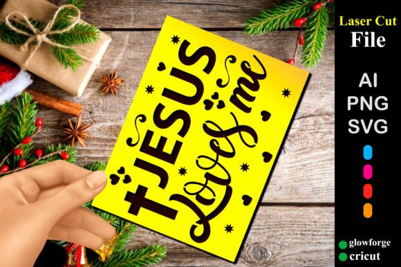 Jesus Loves Me Christmas Card SVG