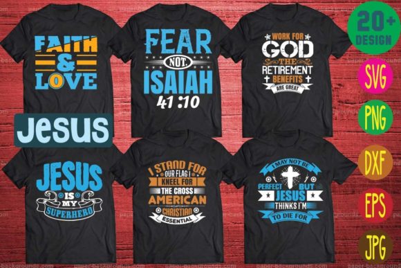 Jesus T-Shirt Designs Bundle