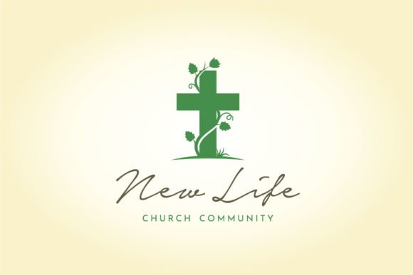 Vines Christian Crucifix Church Logo for Craft Logos