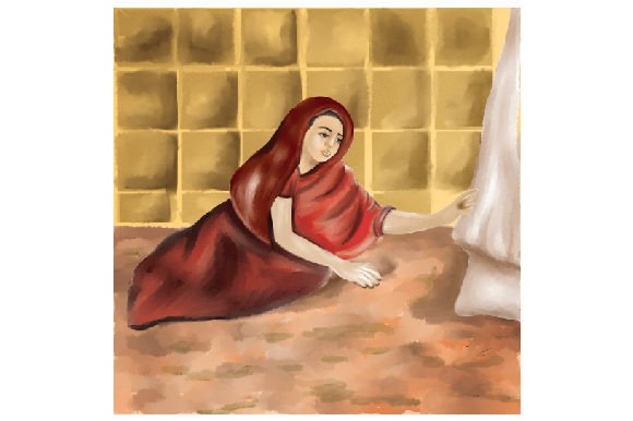 Woman Touching Jesus Christ's Clothes - Religious Art